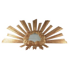 Antique Grand Scale 19th Century Italian Sunburst Mirror