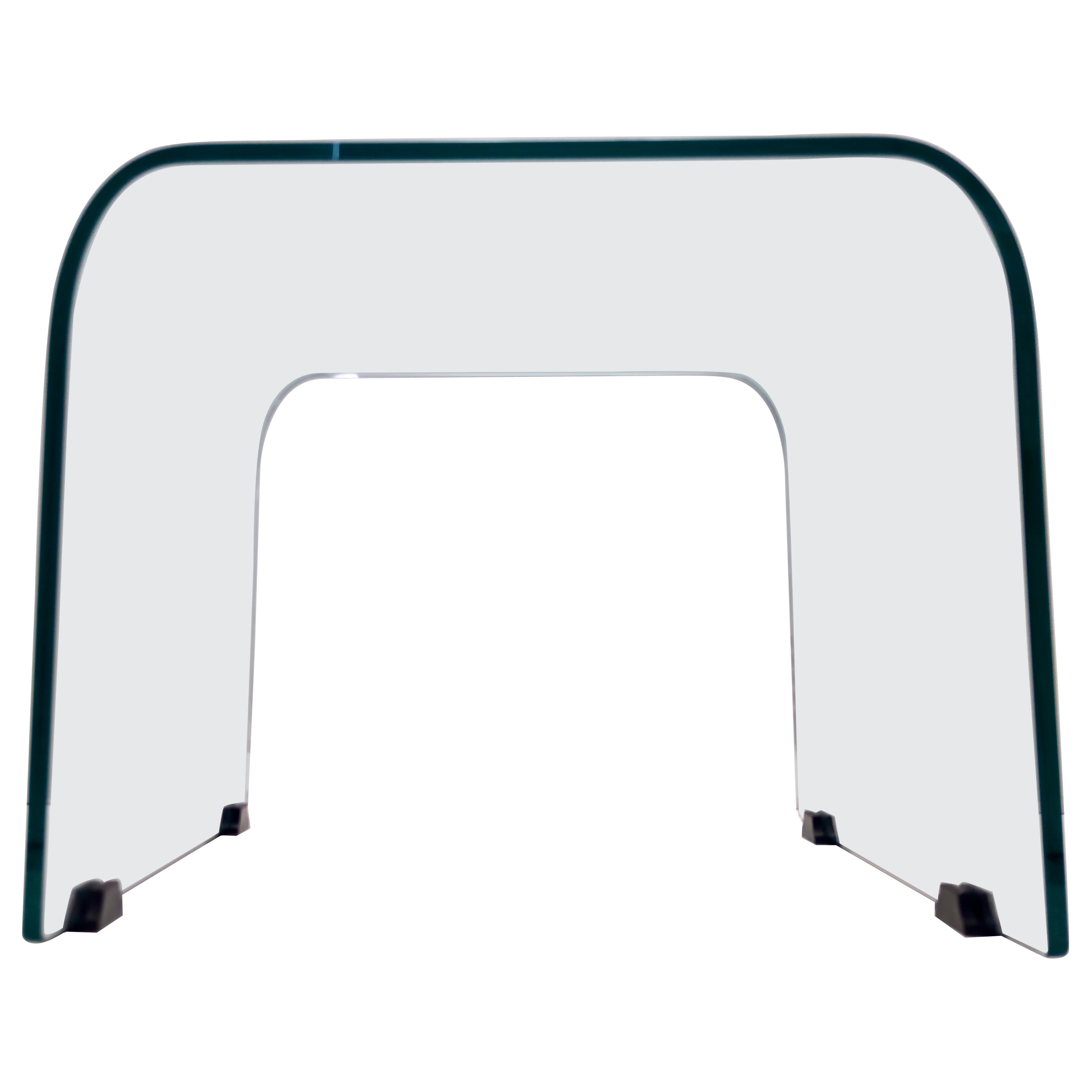 Quadratischer Aquamarin-Couchtisch aus Glas aus Aquamarin, Pietro Chiesa für Fontana Arte