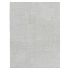 Kilim de patchwork moderno de Rug & Kilim con motivos geométricos en azul y blanco