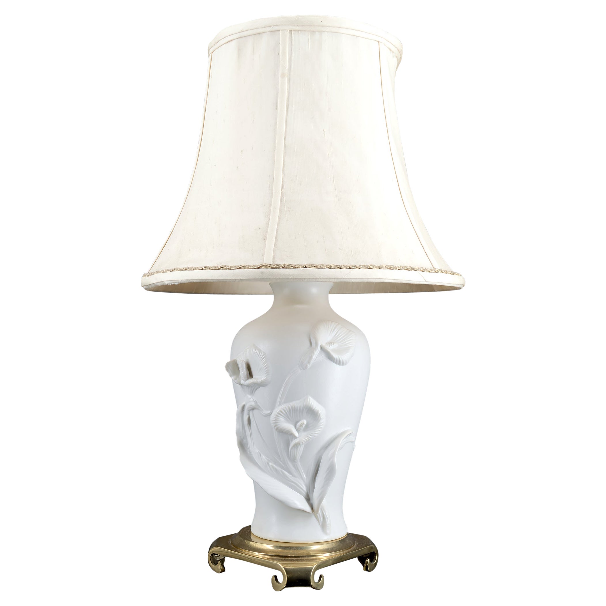 Lampe biscuit « Calla Lily » de Nicholas Berbenczy & Franklin Mint, 1986 en vente