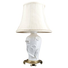 Porcelain Biscuit Lamp, "Calla Lily" by Nicholas Berbenczy & Franklin Mint, 1986