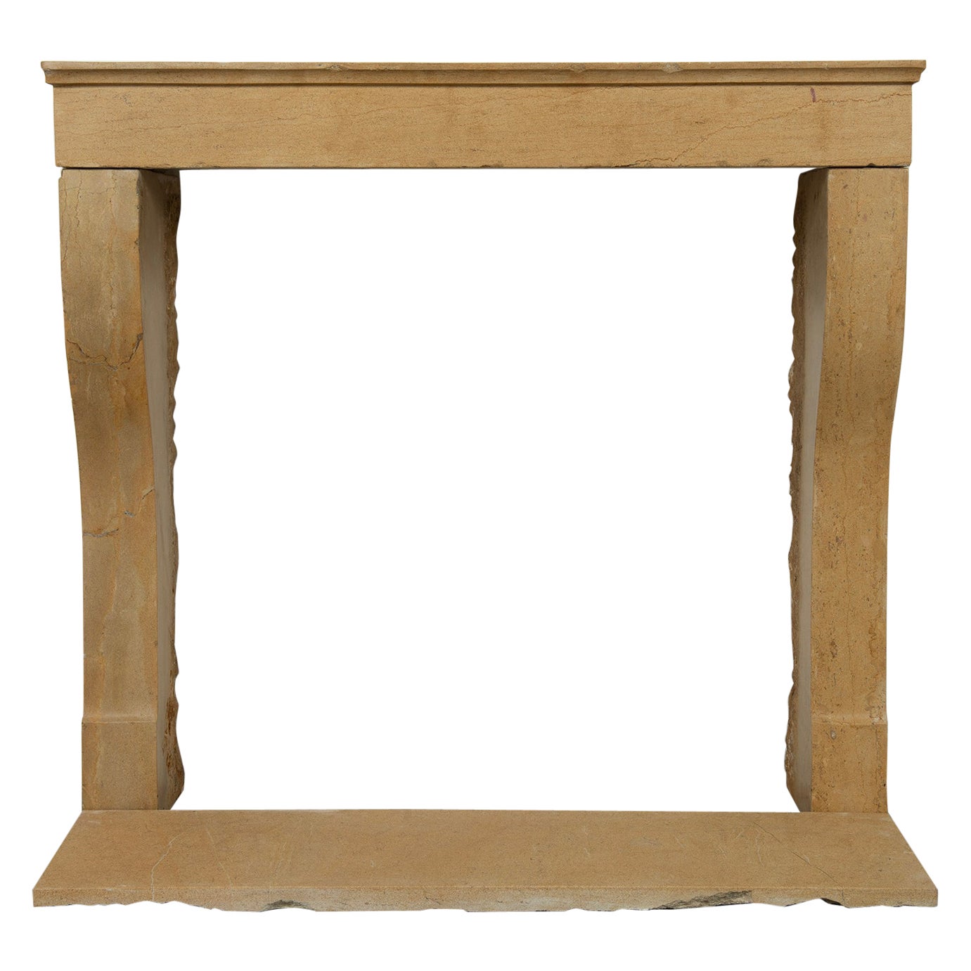 Charmante kleine Kalkstein Campagnard Kamin Mantel mit Herd