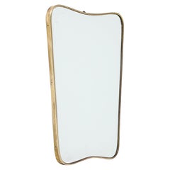 Miroir mural moderniste italien en forme de laiton, vers 1950