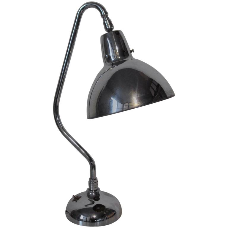 Industrial Styled Chrome Desk Lamp For Sale at 1stdibs