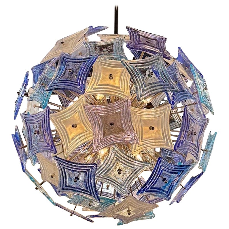 Modern Custom Multi-Colored Murano Sputnik Chandelier For Sale