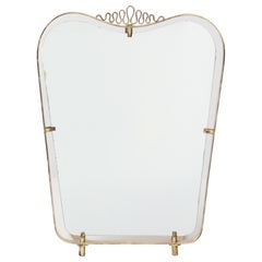 Luigi Fontana Brass Toilette Mirror, Fontana Arte, circa 1940