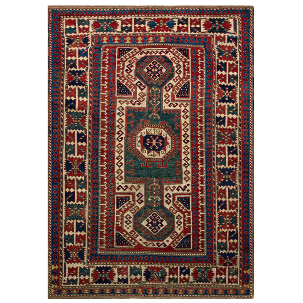 Kaukasischer Kazak-Teppich aus dem 19. Jahrhundert (5' x 6' 10") im Angebot