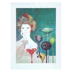 Leonor Fini, Self-Portrait, rara stampa su carta