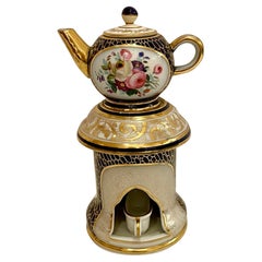 Antique French Napoleon III Era Vieux Paris Porcelain Veilleuse, Circa 1860-1870