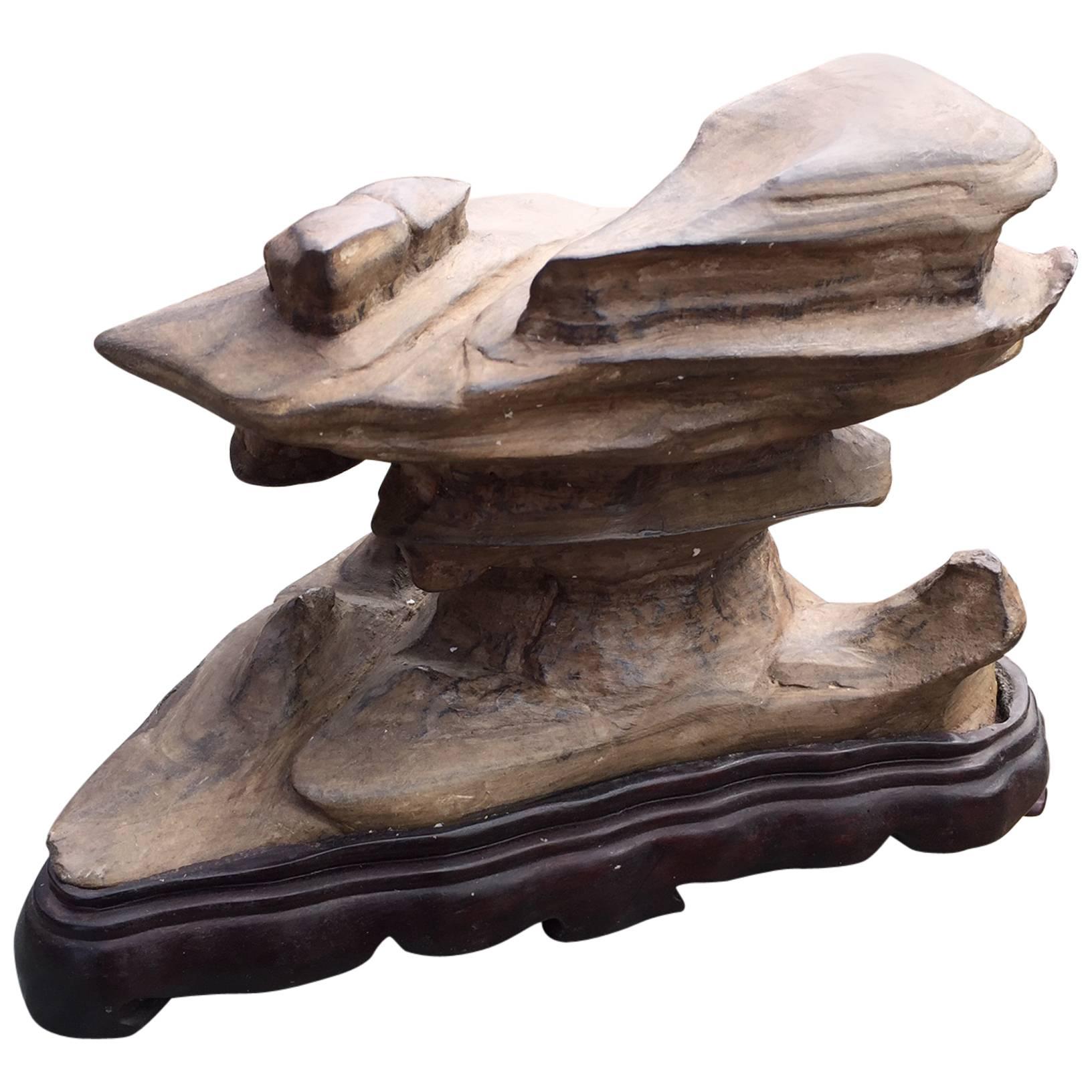 China Enchanting  "Wuling" Viewing Stone Scholar Rock with custom display base  