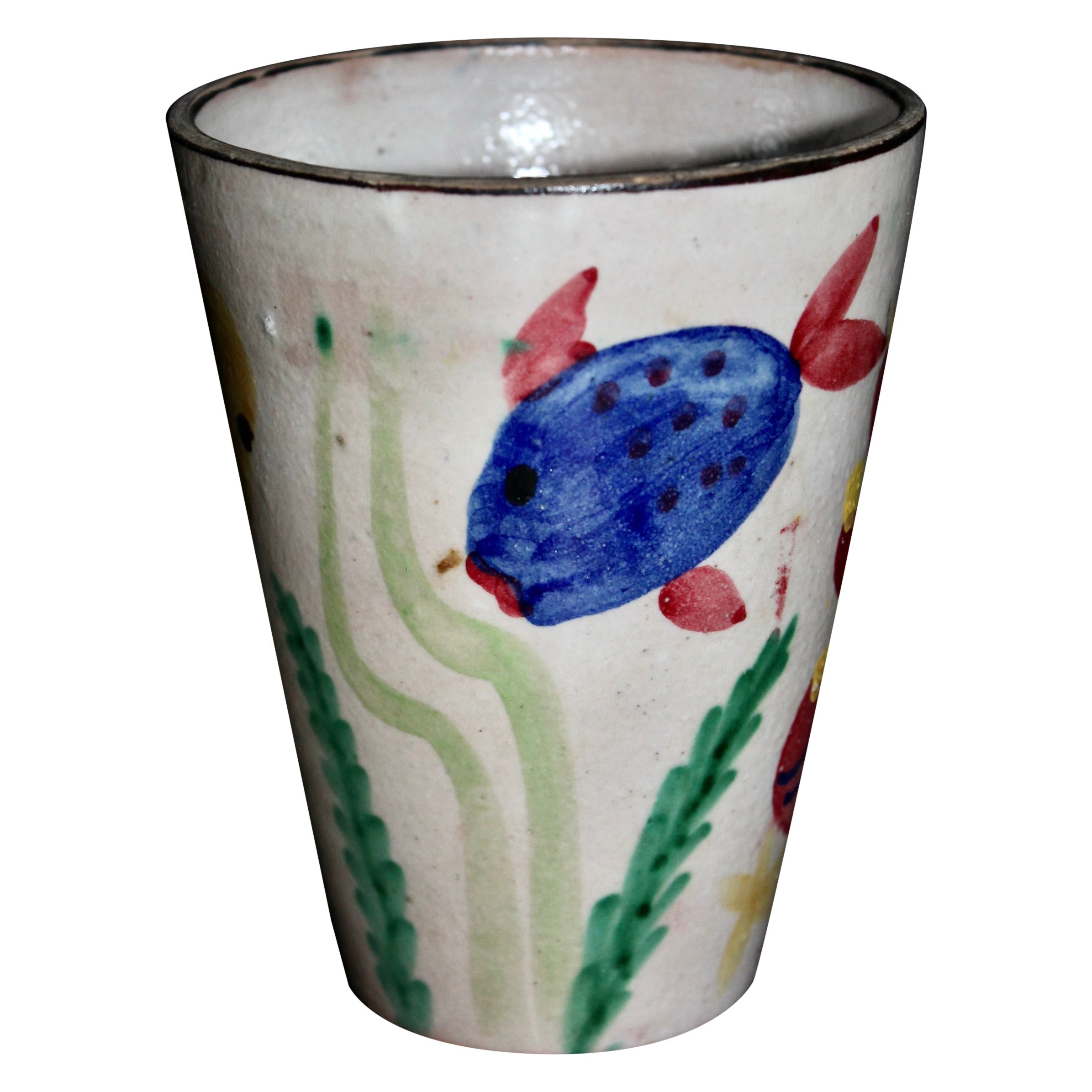 A.I.C. Industria Ceramica Salernitana Capri Vaso con scena subacquea in vendita