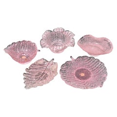 4 Fratelli Toso OVERSHOT Bowls & Plate, Leslie Pina Collection
