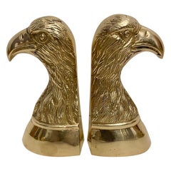 Par de sujetalibros de águila de latón vintage
