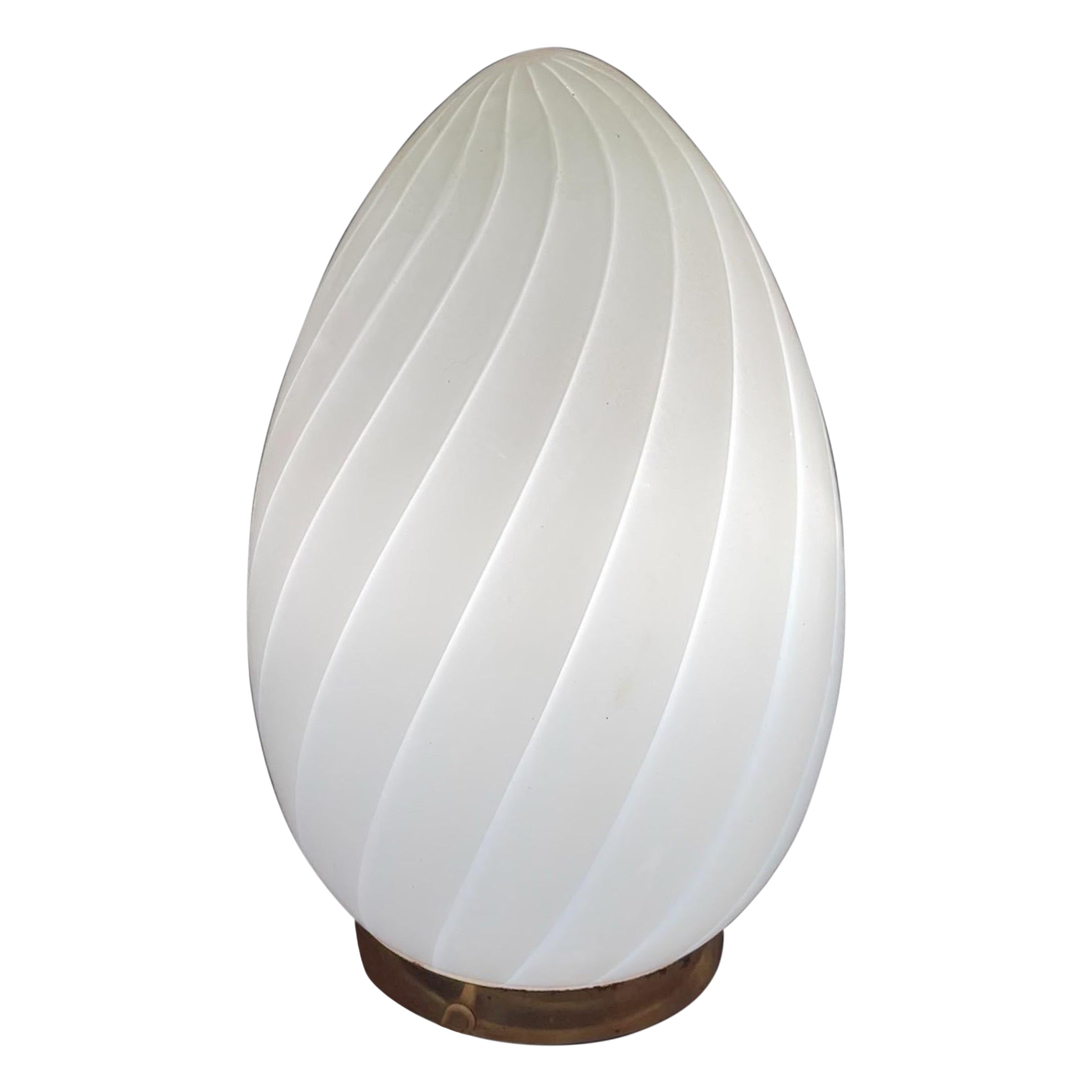 Lampada da tavolo in vetro di Murano a forma di uovo di Vetri, Italia 1980 in vendita