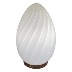 Vetri Murano Egg-Shape Art Glass Murano Table Lamp , italian 1980