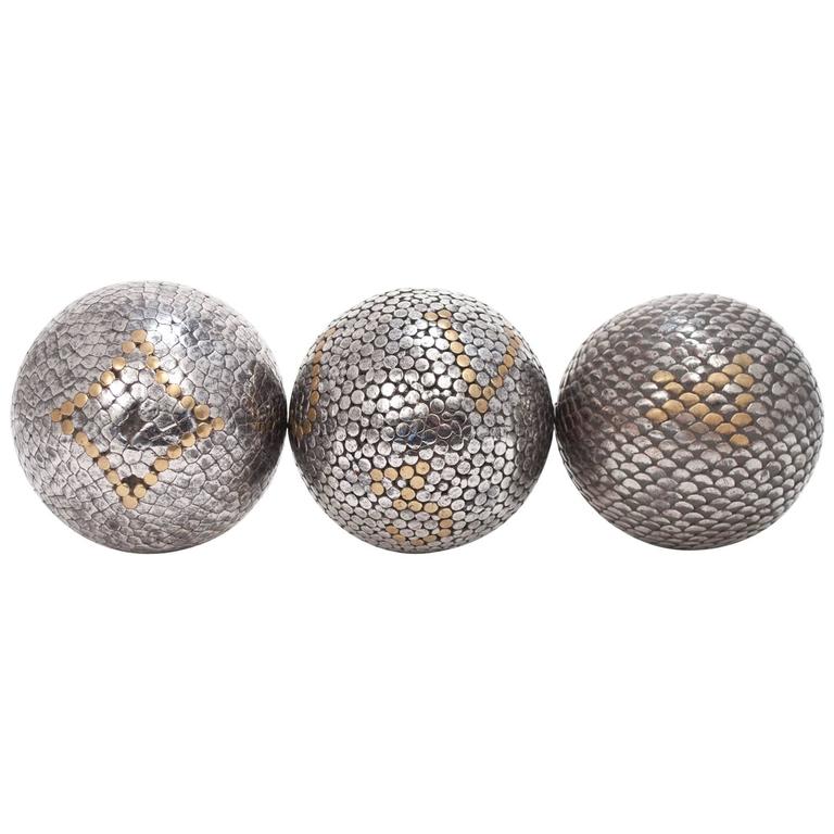 19th Century Bocce Balls, Italy or France, Set of Three at 1stdibs