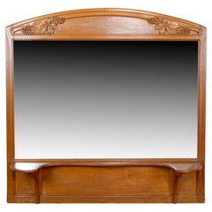 Carved Oak Mirror on the Theme of the Vine, by Gauthier-Poinsignon, Art Nouveau