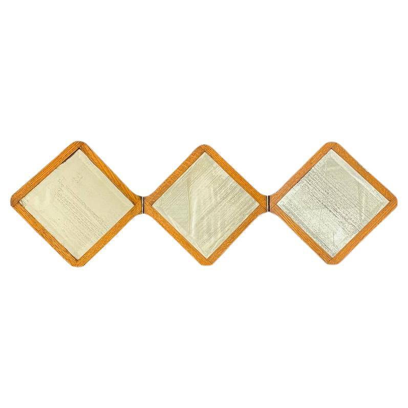 Antique Arts & Crafts Trifold Wall Hanging Vanity Mirror