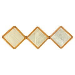Antique Arts & Crafts Trifold Wall Hanging Vanity Mirror
