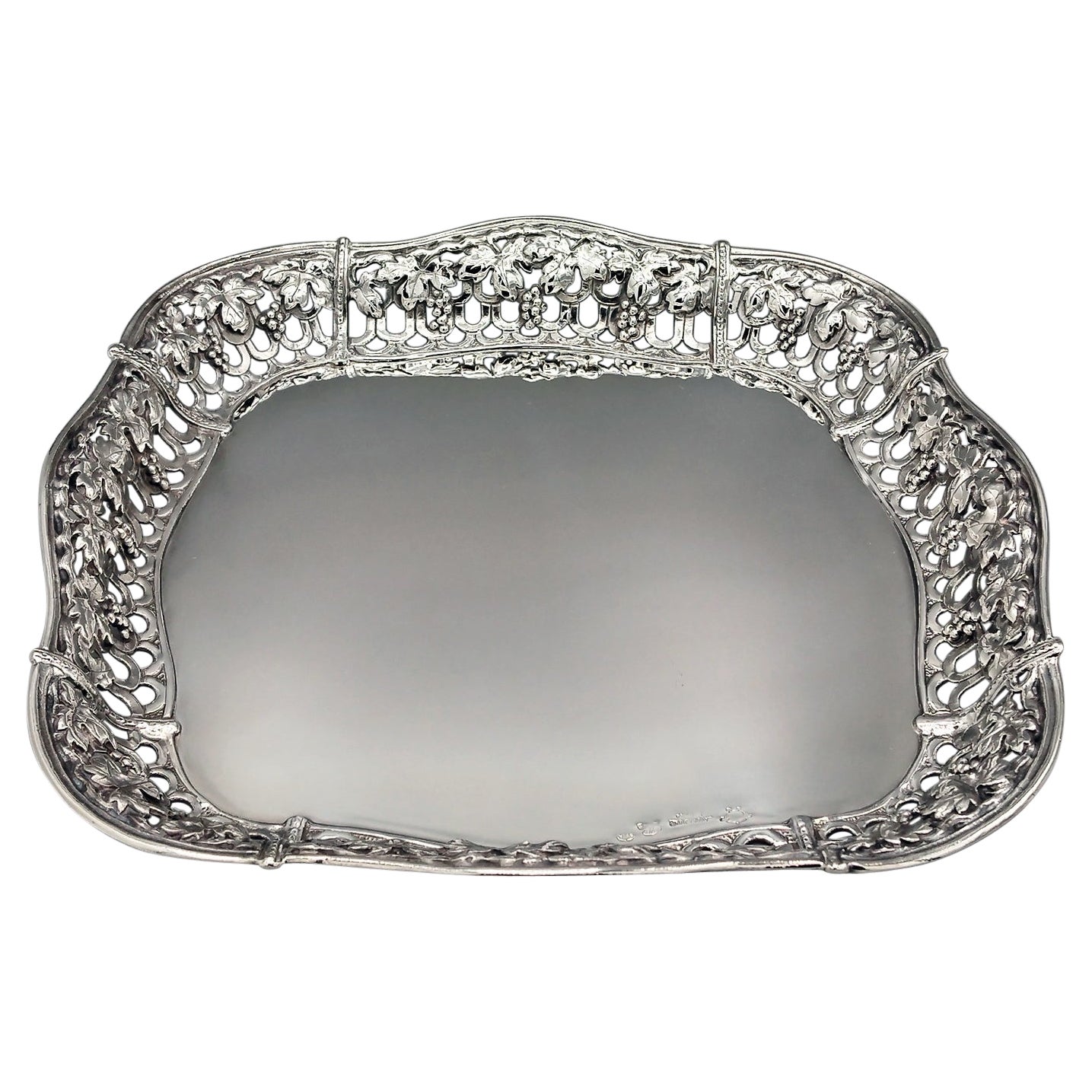 Italienischer Korb aus Sterlingsilber des 20