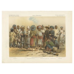 Exquisite Lithografien von Menschen aus Laos, Siam und Südchina aus dem Jahr 1873
