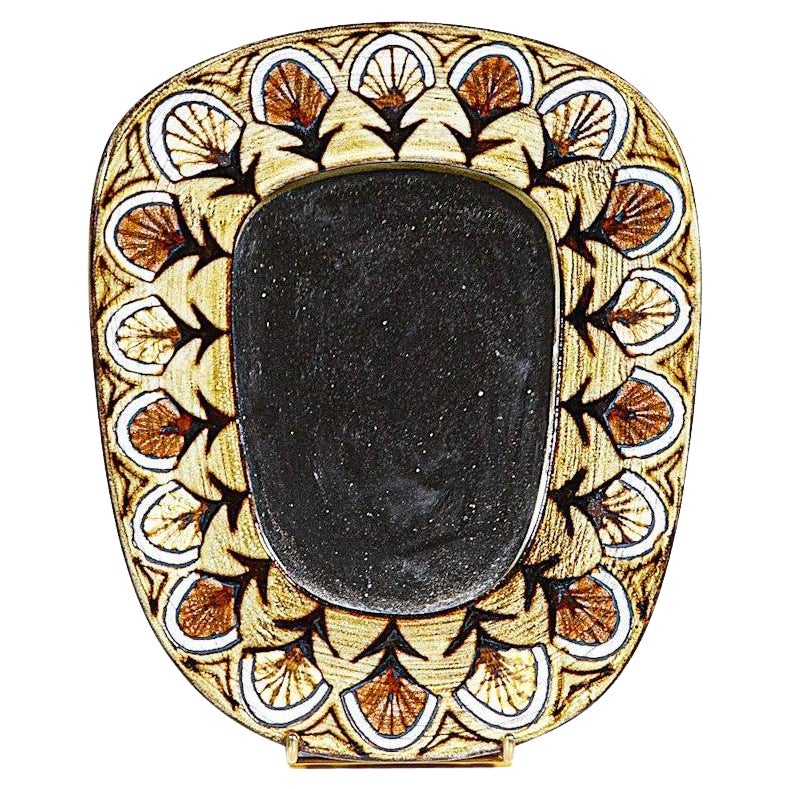 A Decorative Ceramic Mirror by Jean Claude Malarmey Vallauris France 1960s