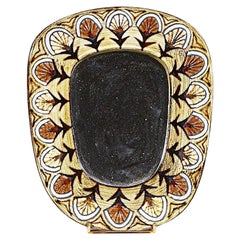 A Decorative Ceramic Mirror by Jean Claude Malarmey Vallauris France 1960s