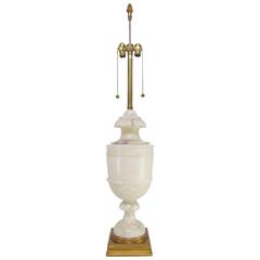 Carved Alabaster Table Lamp by Marbro Lamp Co., circa 1950s 7