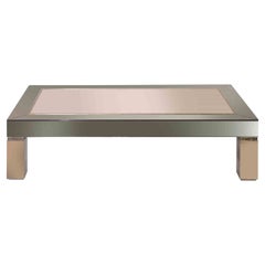 Vintage Midcentury Brass and Glass Coffee Table, 1960s