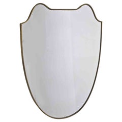 Midcentury Brass Wall Mirror, Italy, mid-20th Century