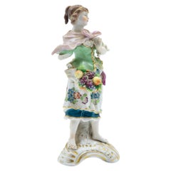 Sculpture vintage de jeune femme de Capodimonte, Italie, milieu du 20e siècle
