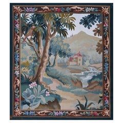 Tapiz Francés de Verdor, Fábrica Roubert Fours Aubusson - 90lx105h - No. 1492
