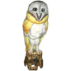 Italian Pottery Owl Floor Sculpture