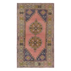 3.7x6.3 Ft Vintage Oriental Rug for Country Homes, Rustic, Traditional Interiors