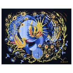 Philippe Hecquet, Vögel der Sonne – Französischer Aubusson-Wandteppich – 200x150 – N 1477