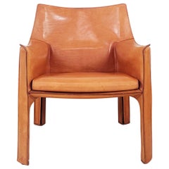 Original 1970s Cab 414 Armchair LOUNGE Chair by Mario Bellini for Cassina