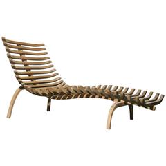 Sculptural Teak Chaise Lounge