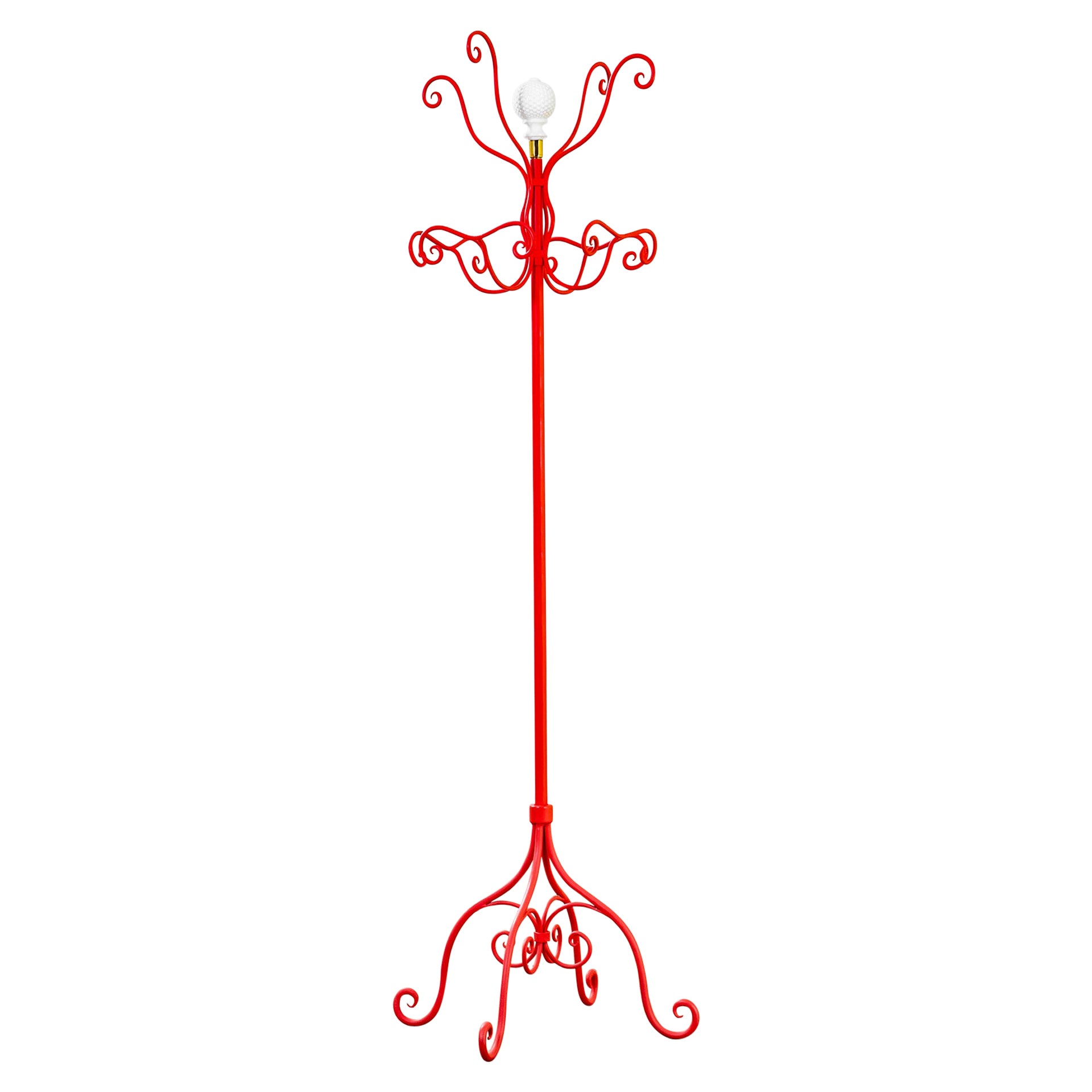 20th Century, Piero Fornasetti Red Coat Rack 1955