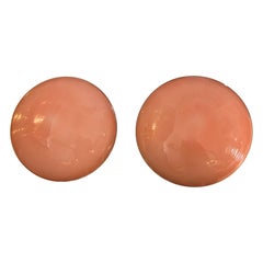 Paar runde Wandleuchter aus rosa Murano-Glas,  1970