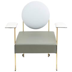 Mario Milana M Leather Lounge Chair-Les Ateliers Courbet Brass Collection 8