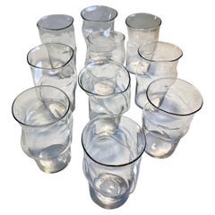 Unique Distorted Drinking Glasses, all different, set of ten