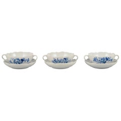 Meissen, Germany. Three pairs of bouillon cups with saucers.