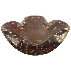 Large Murano Amethyst Color And Bubble Design Ashtray or Candy bowl
