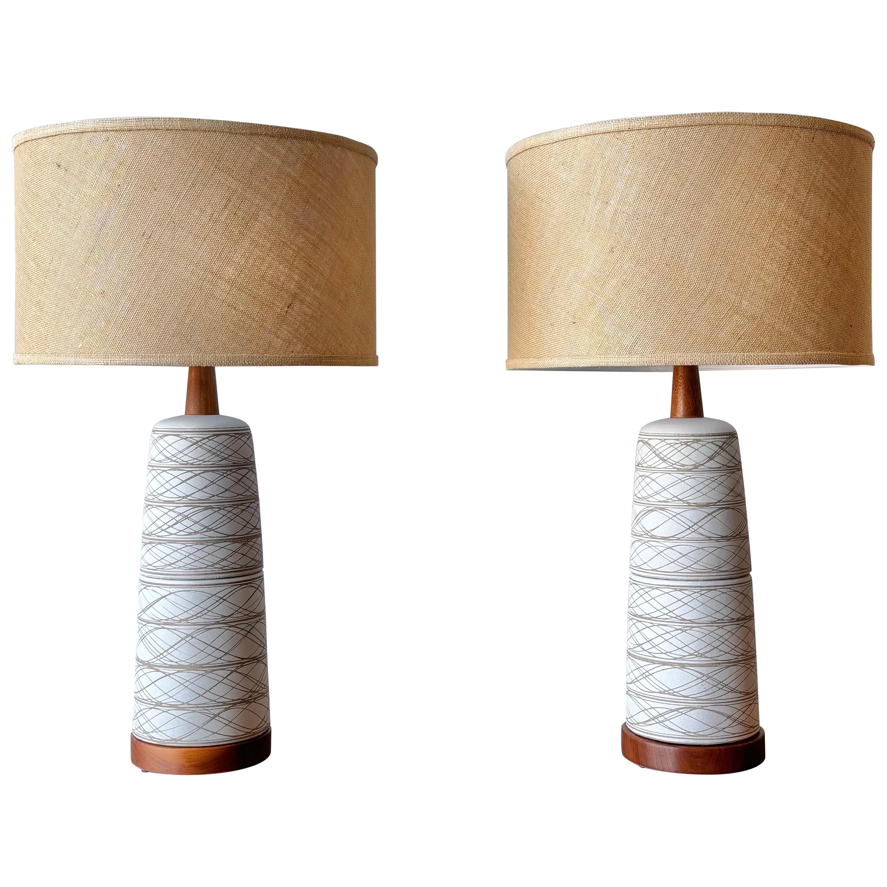 Stunning Pair Jane and Gordon Martz Lamps, Marshall Studios