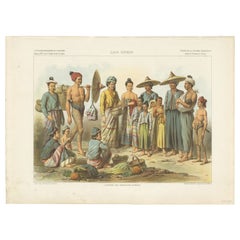 Lao and Burmese Peoples – Lithograph from French Indochina Exploration (1873)