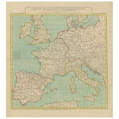 Karte von Europa mit Highlight der alten und modernen geografischen Einteilungen (1794)