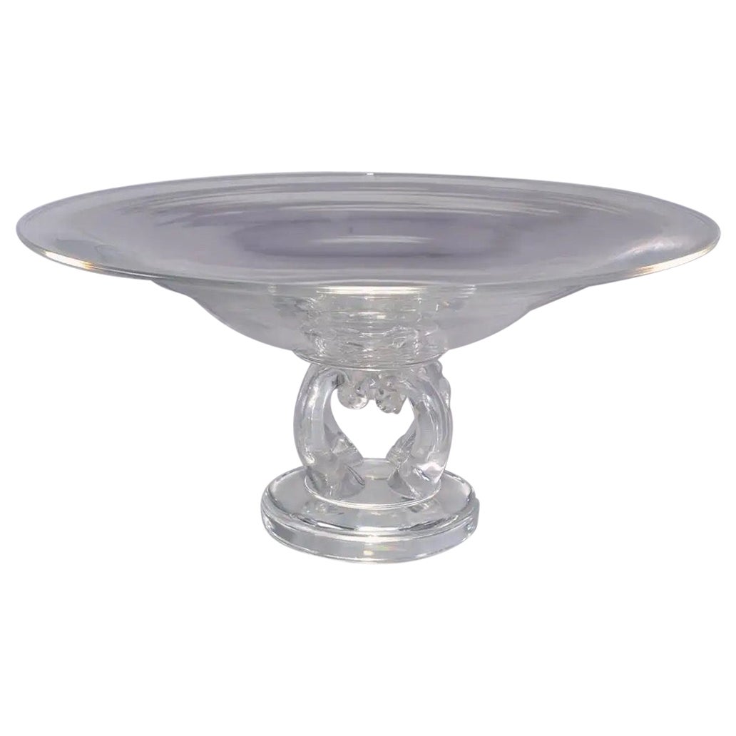 Centro de mesa o tazza de cristal Steuben Glass Vintage en venta