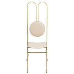 Mario Milana DePostura Dining Chair in Brass and Leather 10