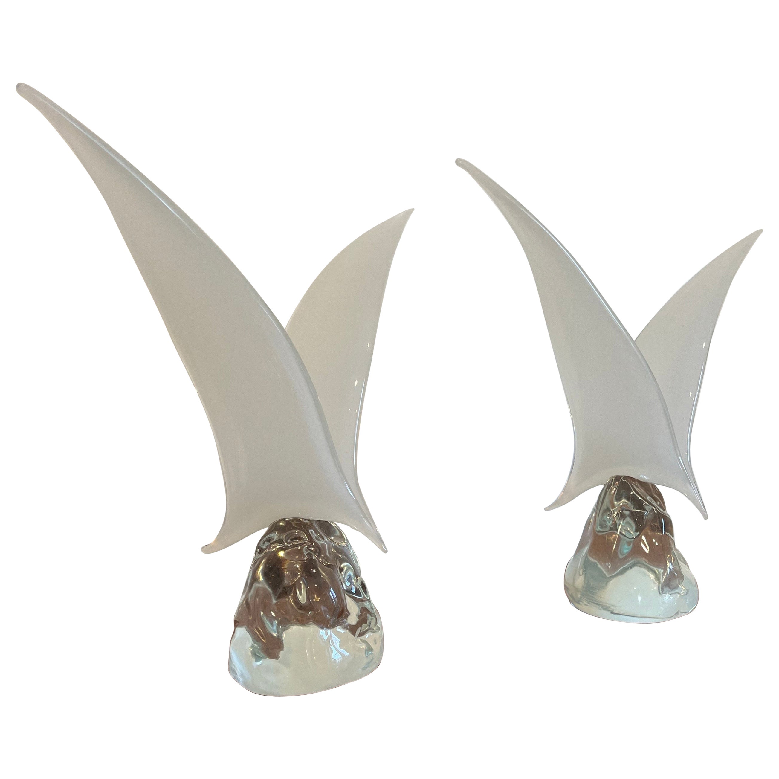 Vintage Murano Seagull Sculptures Birds