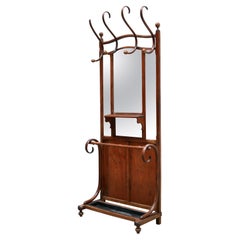 Old wooden locker room coat rack